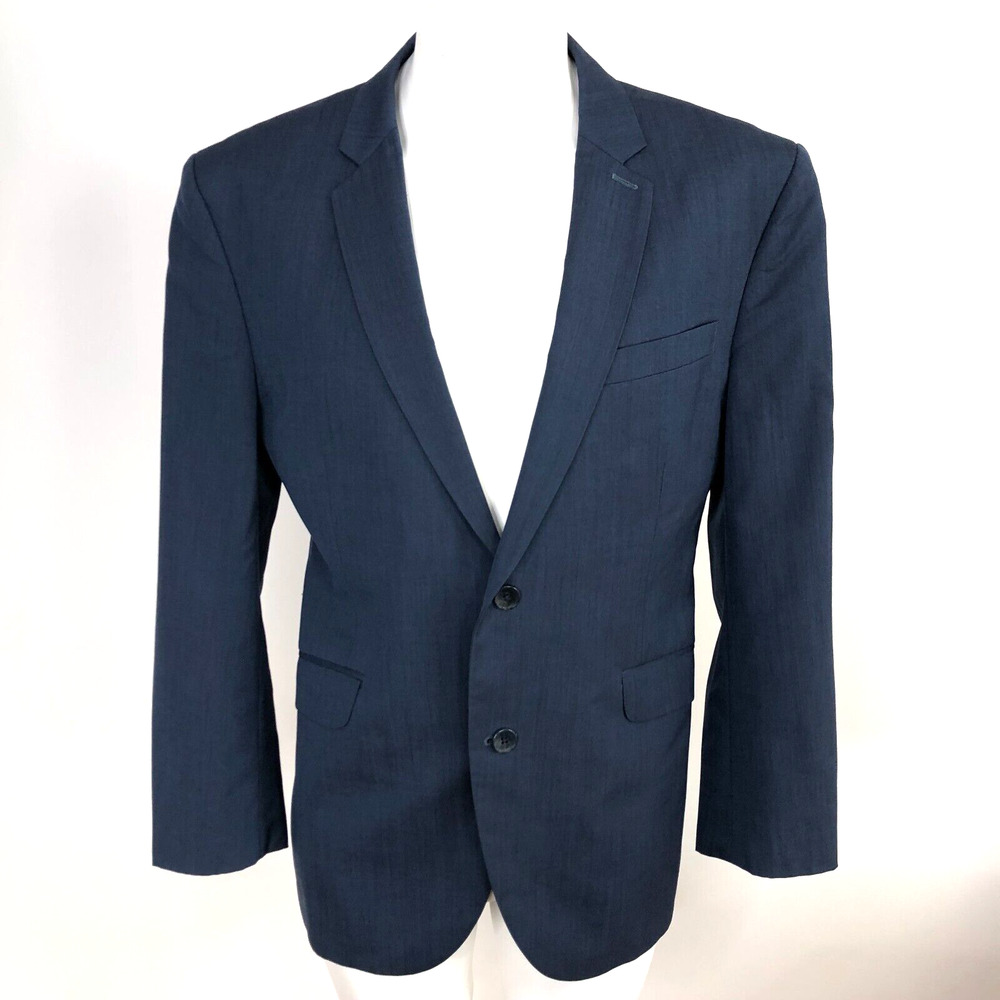 Ben Sherman 40 R Blue Men's 100% Wool Button Blazer Coat Jacket